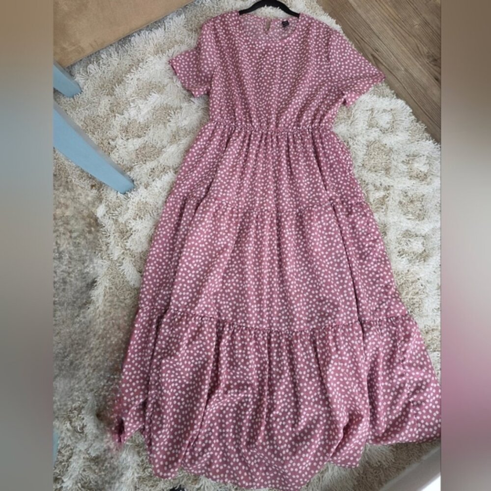 Pink and White Floral Dress